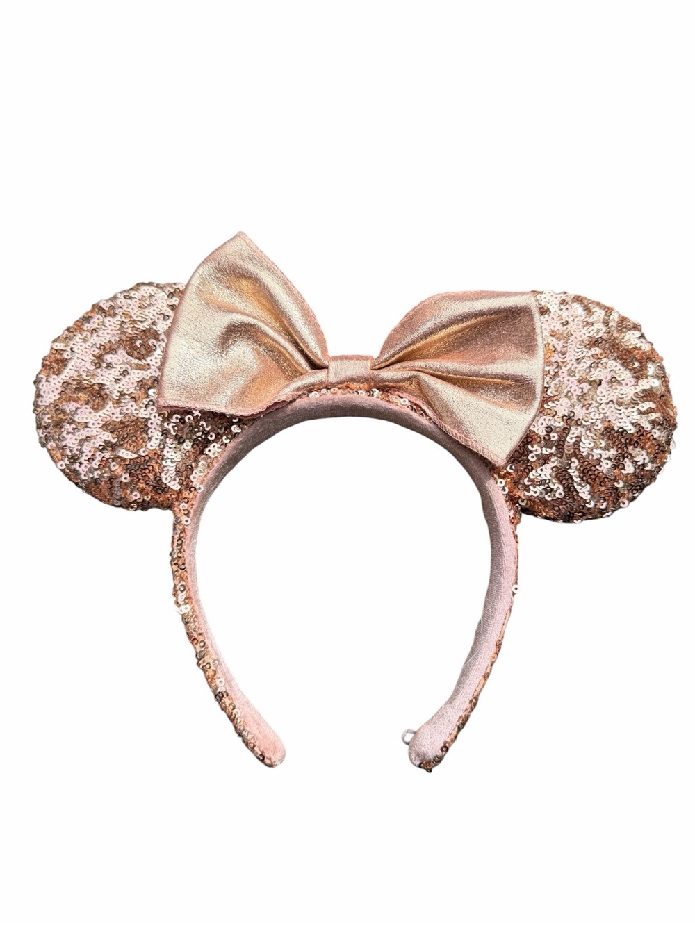 DISNEY WORLD PARKS Exclusive Rare Minnie Ears Rose Gold Sequin Headband O/S